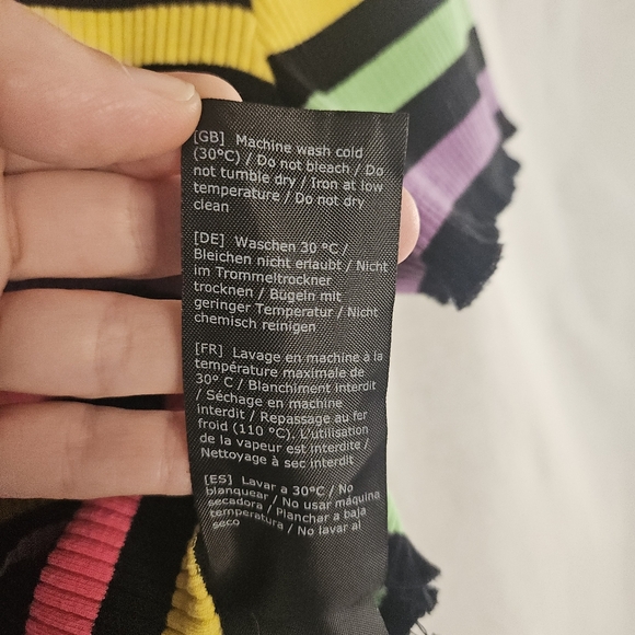 NWOT Killstar Rainbow Pastel Striped Rib Knit Pentagram Crop Top sz XL - Picture 9 of 12